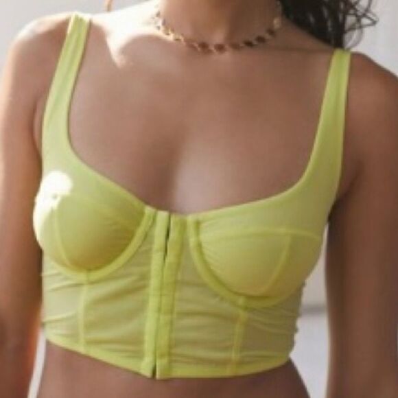 NEW Urban Outfitters Out From Under Yellow Corset Top Women’s Medium - Picture 1 of 7